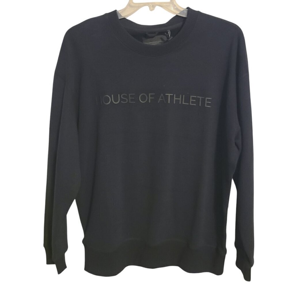 House of Athlete | Men's Black on Black Crewneck Graphic Sweatshirt (Size 2XL)
